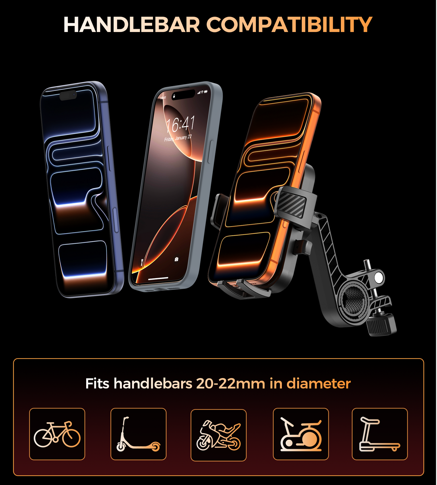 Choetech H094 Cycling Phone Holder Bike Handlebar Mount 360-degree Rotation - Image 9