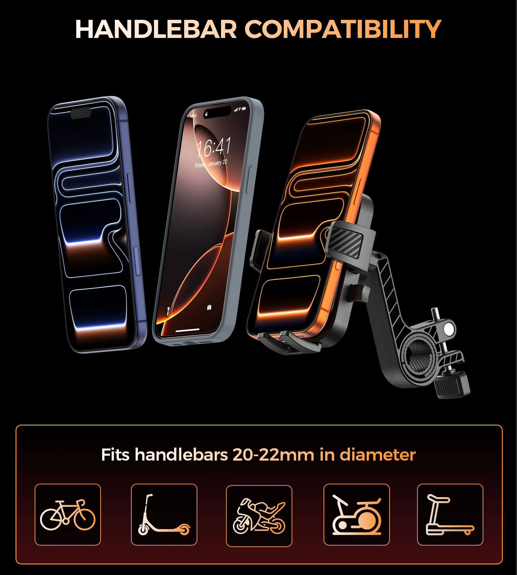 Choetech H094 Cycling Phone Holder Bike Handlebar Mount 360-degree Rotation - Image 9