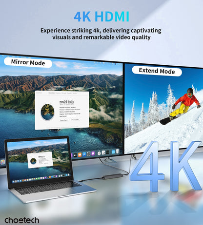 CHOETECH HUB-M80 Hub 5-in-1 Multifunctional Hub - Image 8