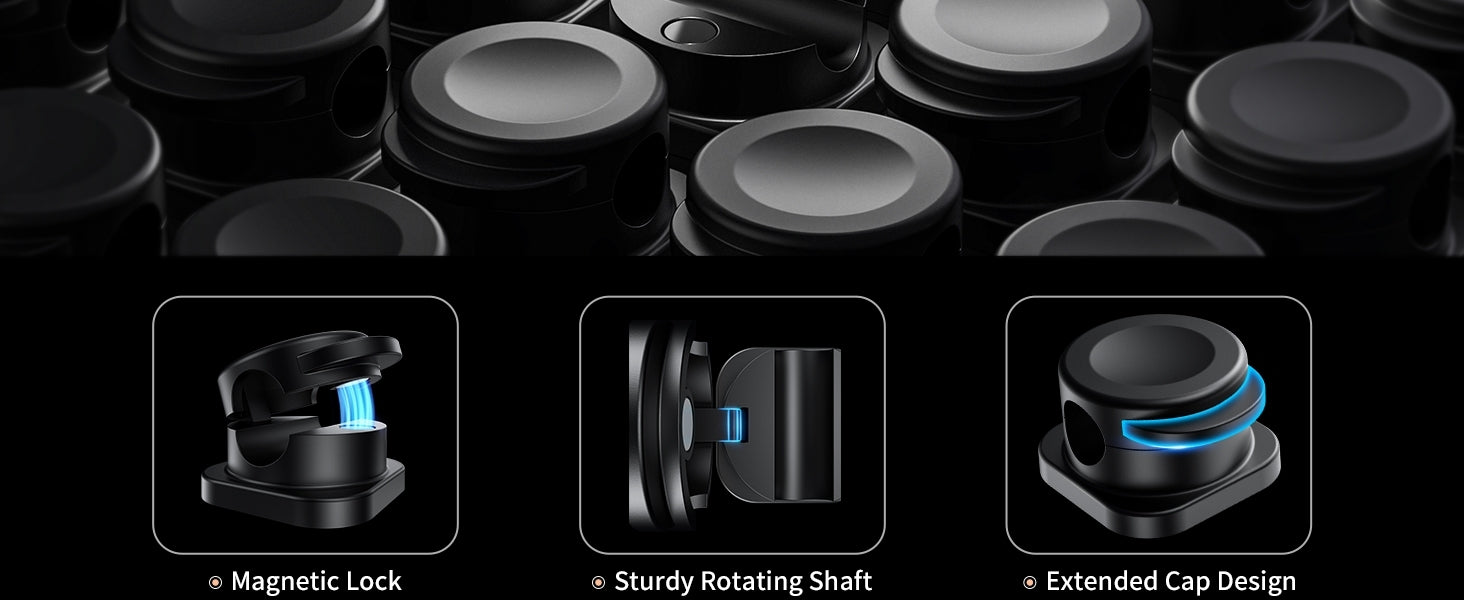 CHOETECH MCC001-BK 6 Pack Professional grade Magnetic Lock Cord Holder Clips Black - Image 5