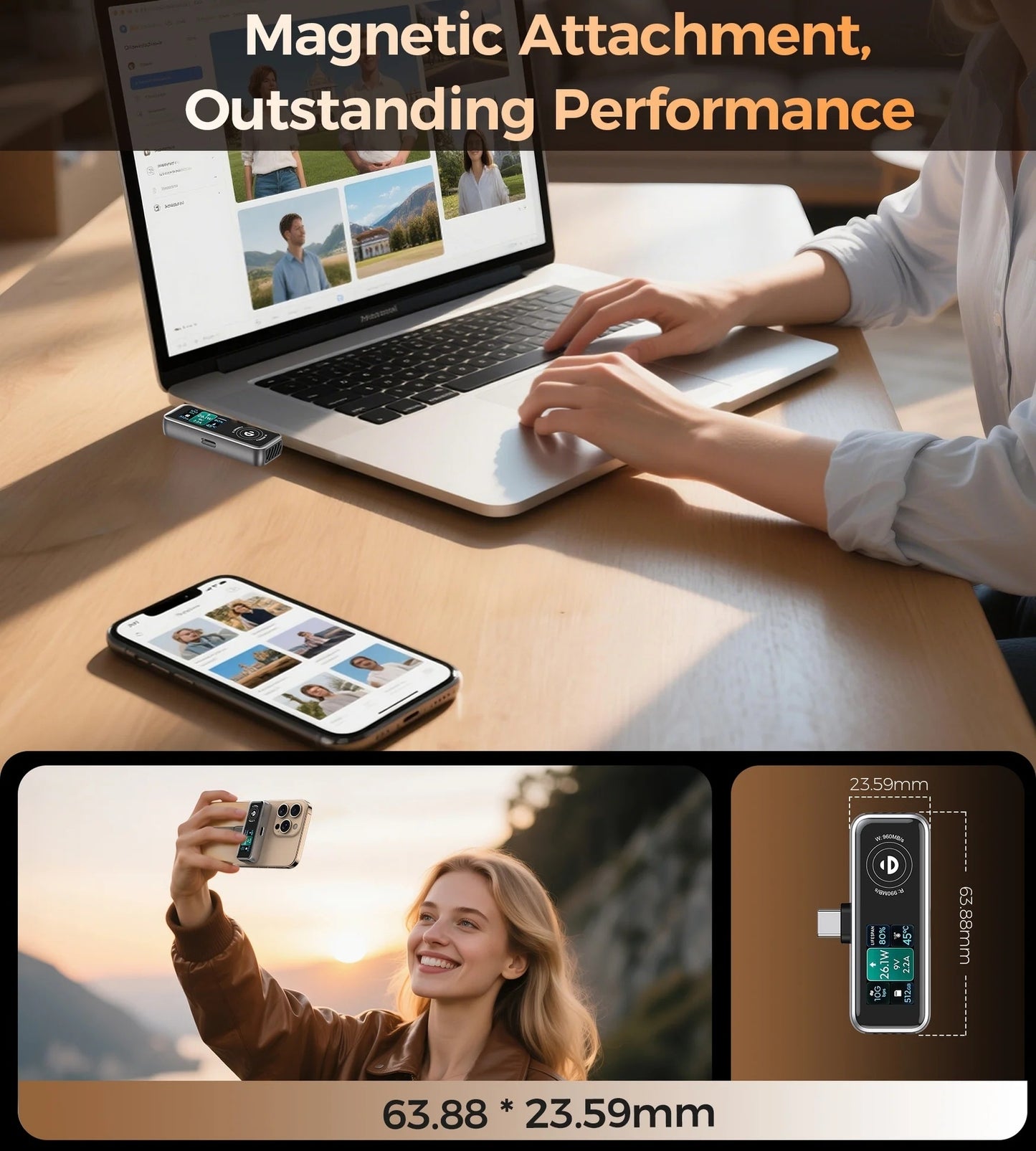 CHOETECH MSE023 Mobile Phone 512GB Portable SSD 10Gbps, Cooling Fan, for Phone Use - Image 3