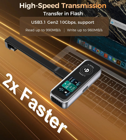 CHOETECH MSE023 Mobile Phone 512GB Portable SSD 10Gbps, Cooling Fan, for Phone Use - Image 5