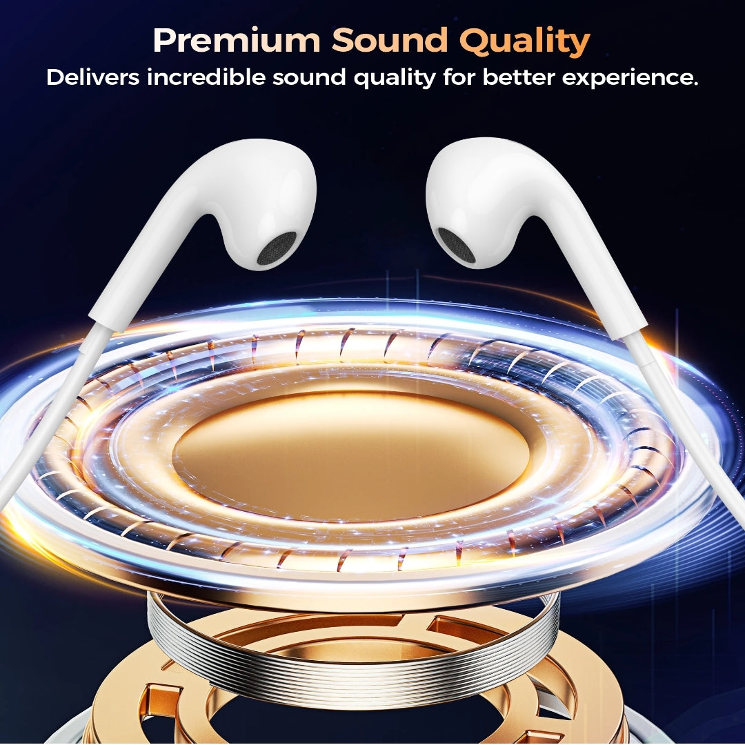 Choetech OC-A016 3.5mm lateral in ear Stereo sound Wired Headphones White - Image 5