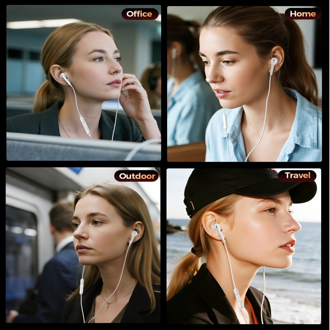 Choetech OC-A016 3.5mm lateral in ear Stereo sound Wired Headphones White - Image 6