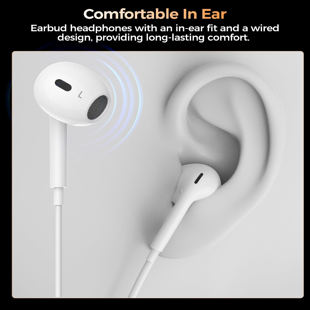 Choetech OC-A016 3.5mm lateral in ear Stereo sound Wired Headphones White - Image 8
