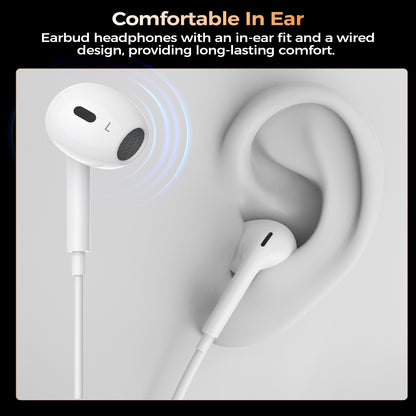 Choetech OC-A016 3.5mm lateral in ear Stereo sound Wired Headphones White - Image 8