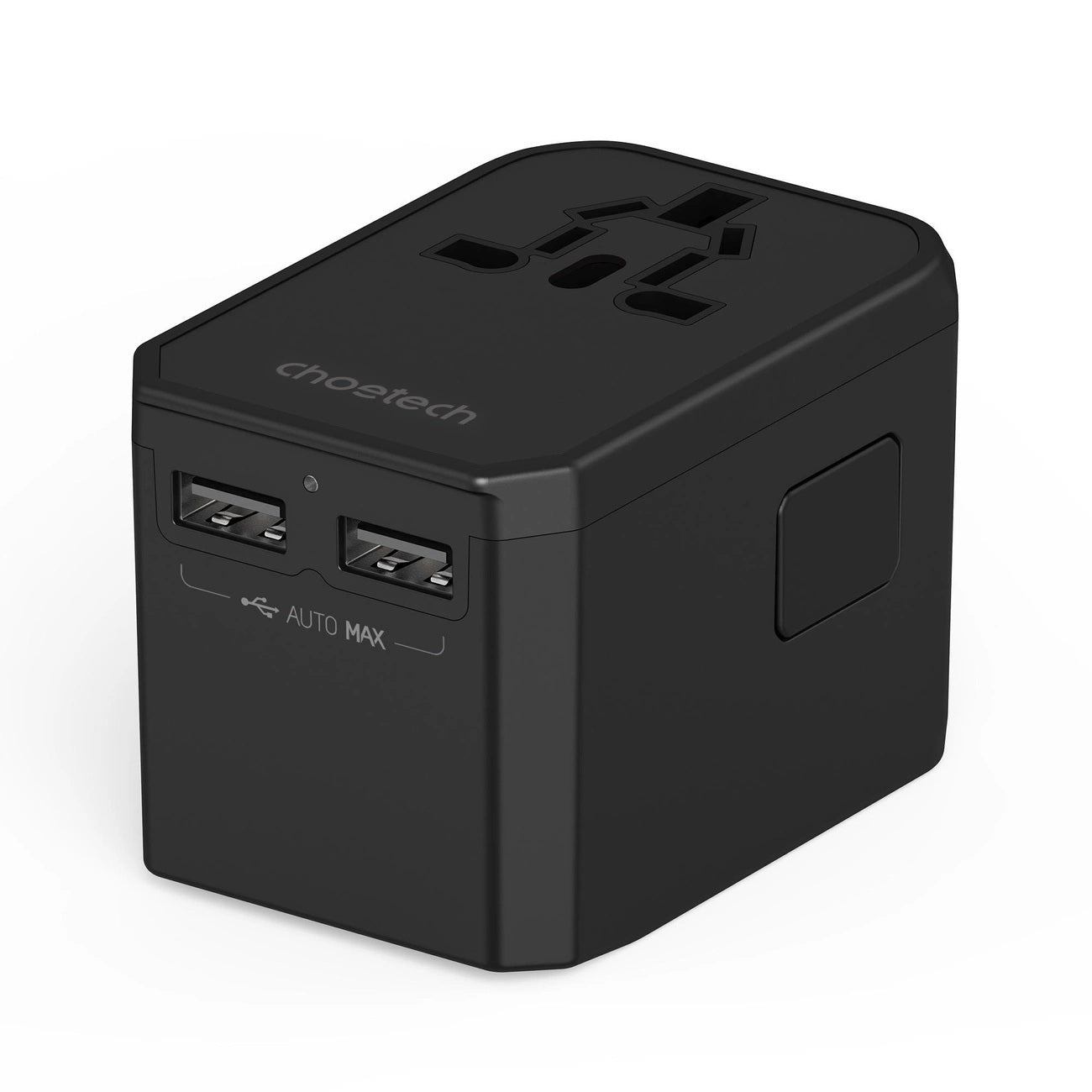 CHOETECH PD6045 GaN Tech 2C+2A 45W Travel Adapter with US EU UK AU Plugs Black - Image 2