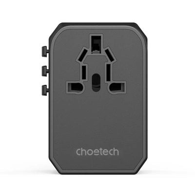 CHOETECH PD6045 GaN Tech 2C+2A 45W Travel Adapter with US EU UK AU Plugs Black - Image 3