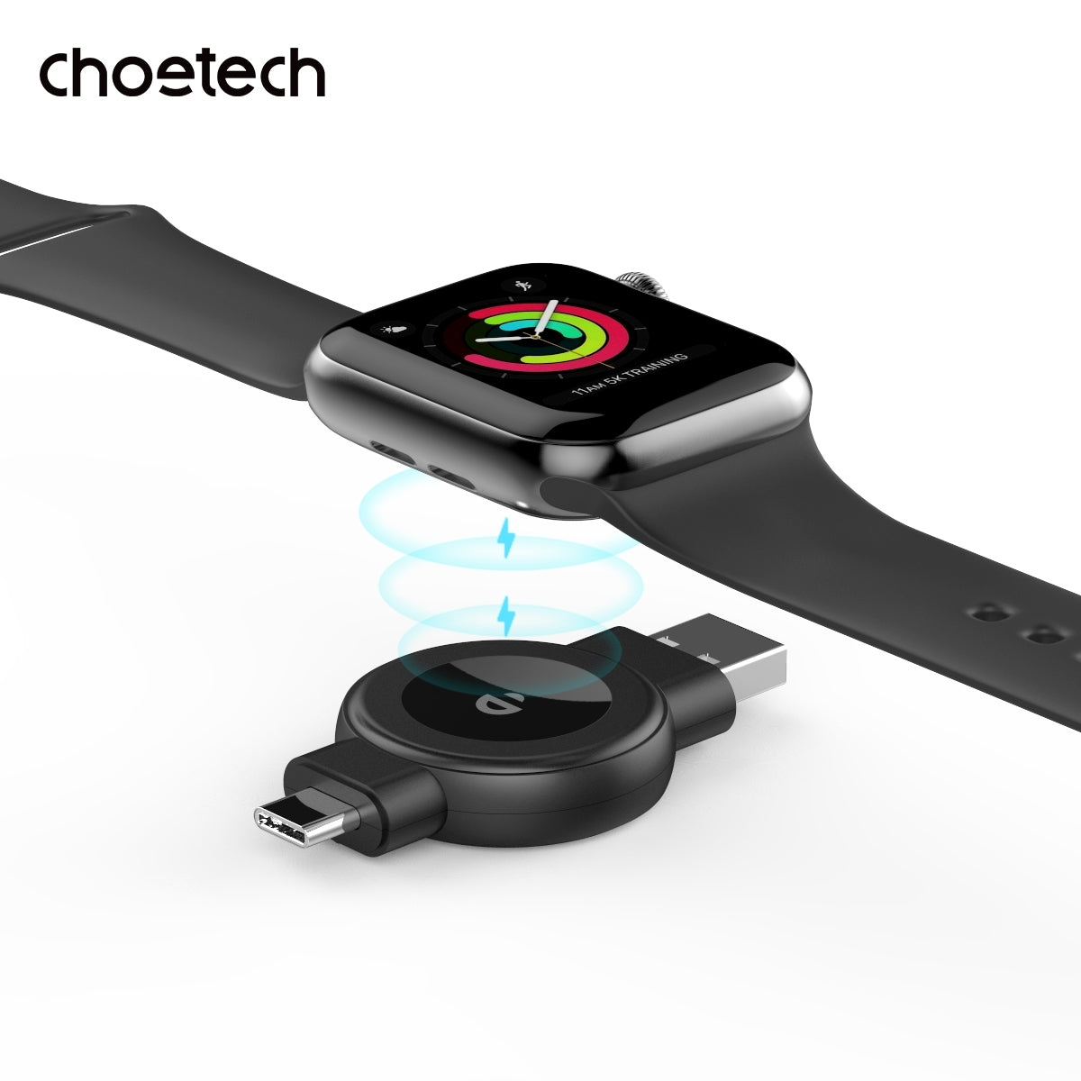 CHOETECH T606-F USB-A +USB-C Magnetic Charger for Samsung & Apple Watch - Image 2