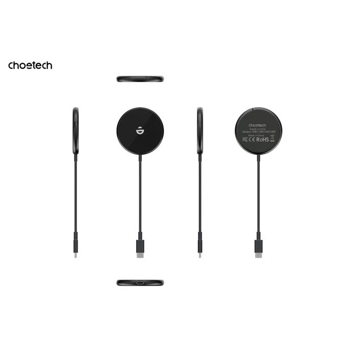 CHOETECH T697-F 15W/7.5W/5W magnetic charger for iPhone, Air Pods and more 1.5M Black - Image 2