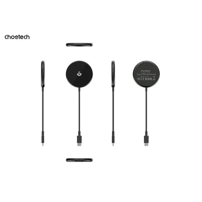 CHOETECH T697-F 15W/7.5W/5W magnetic charger for iPhone, Air Pods and more 1.5M Black - Image 2