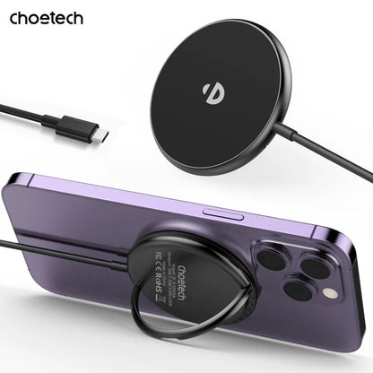 CHOETECH T697-F 15W/7.5W/5W magnetic charger for iPhone, Air Pods and more 1.5M Black - Image 4