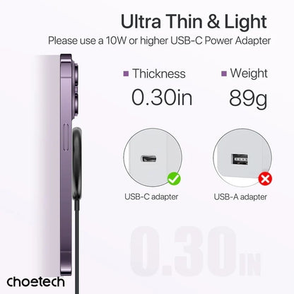 CHOETECH T697-F 15W/7.5W/5W magnetic charger for iPhone, Air Pods and more 1.5M Black - Image 6
