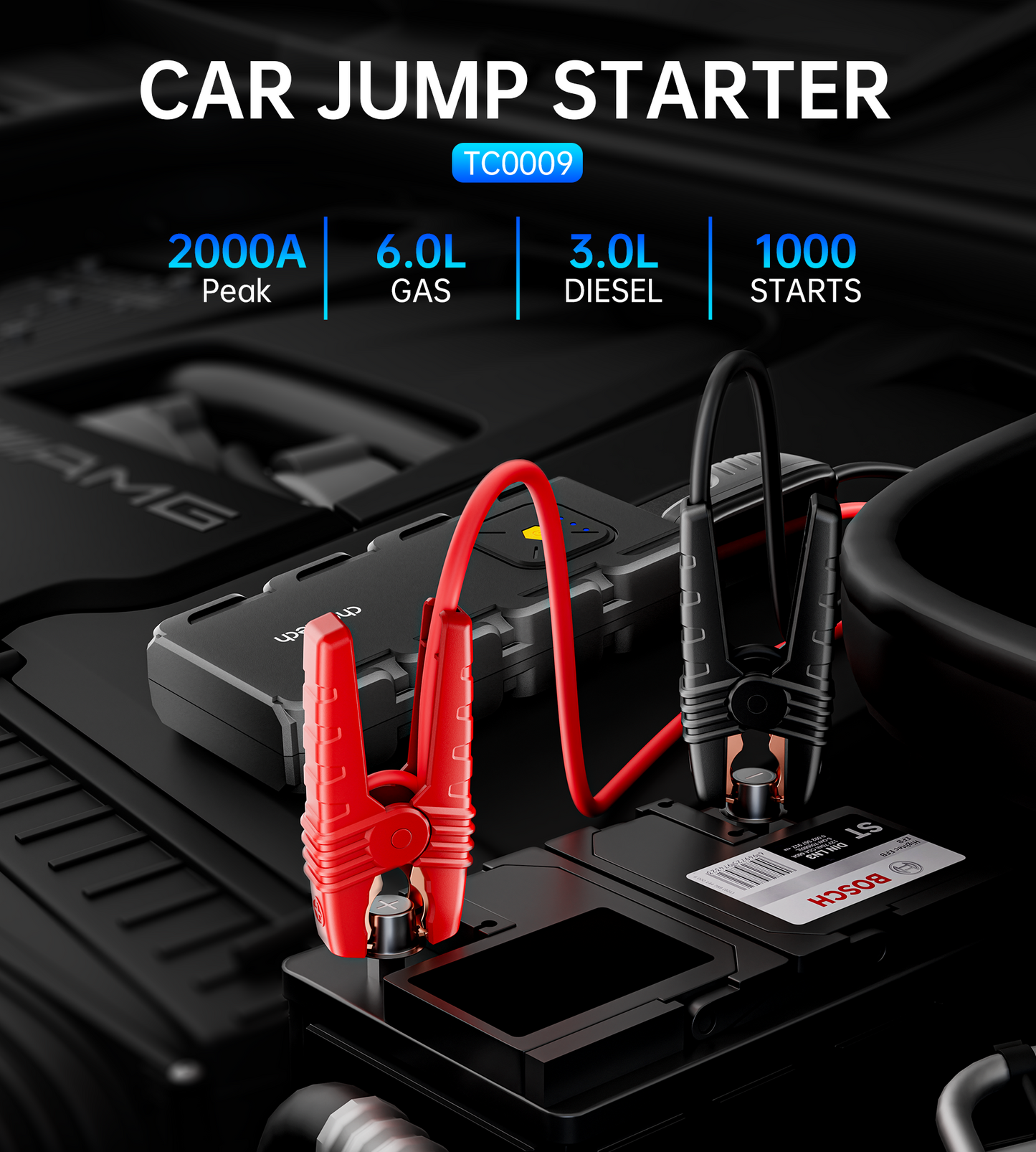 CHOETECH TC0009 16000mAh Portable Car Jump Starter with Emergency Light - Image 6