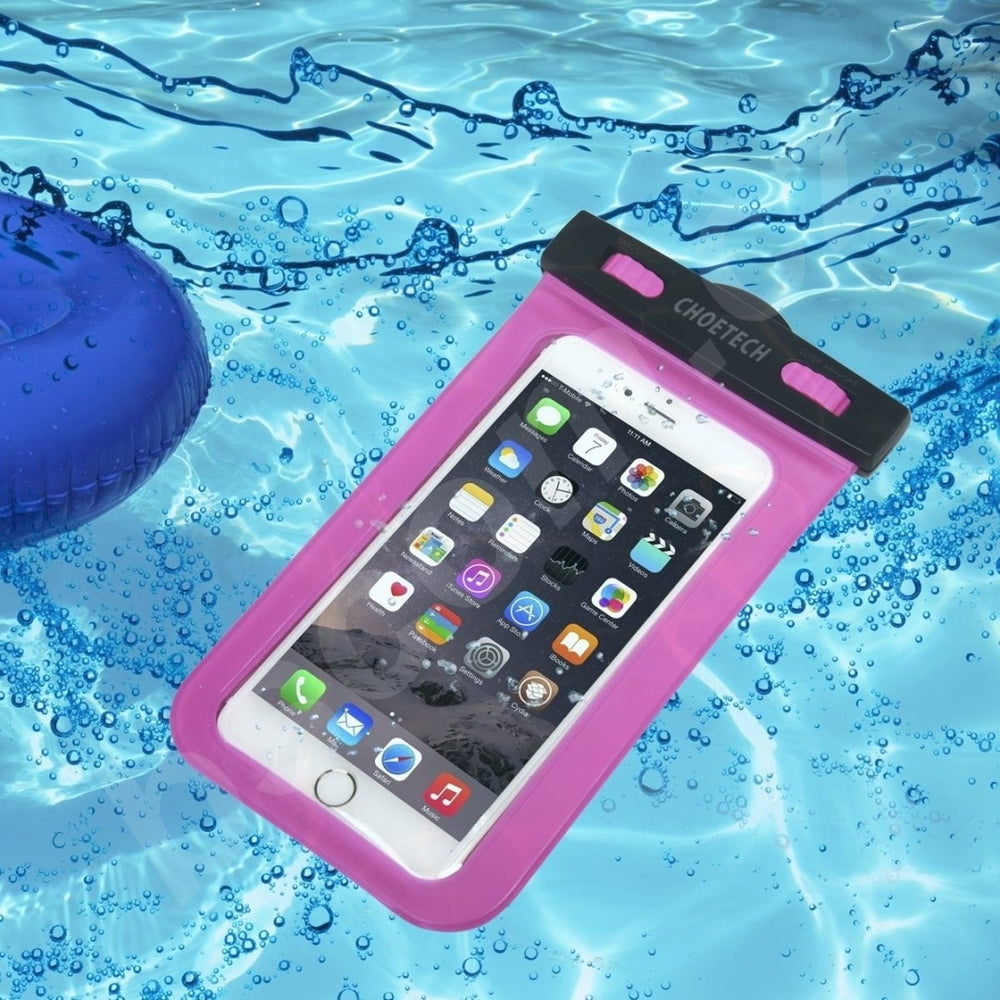CHOETECH WPC007-PK Universal WaterProof Cell Phone Pouch bag up to 8-inch (Pink) - Image 8