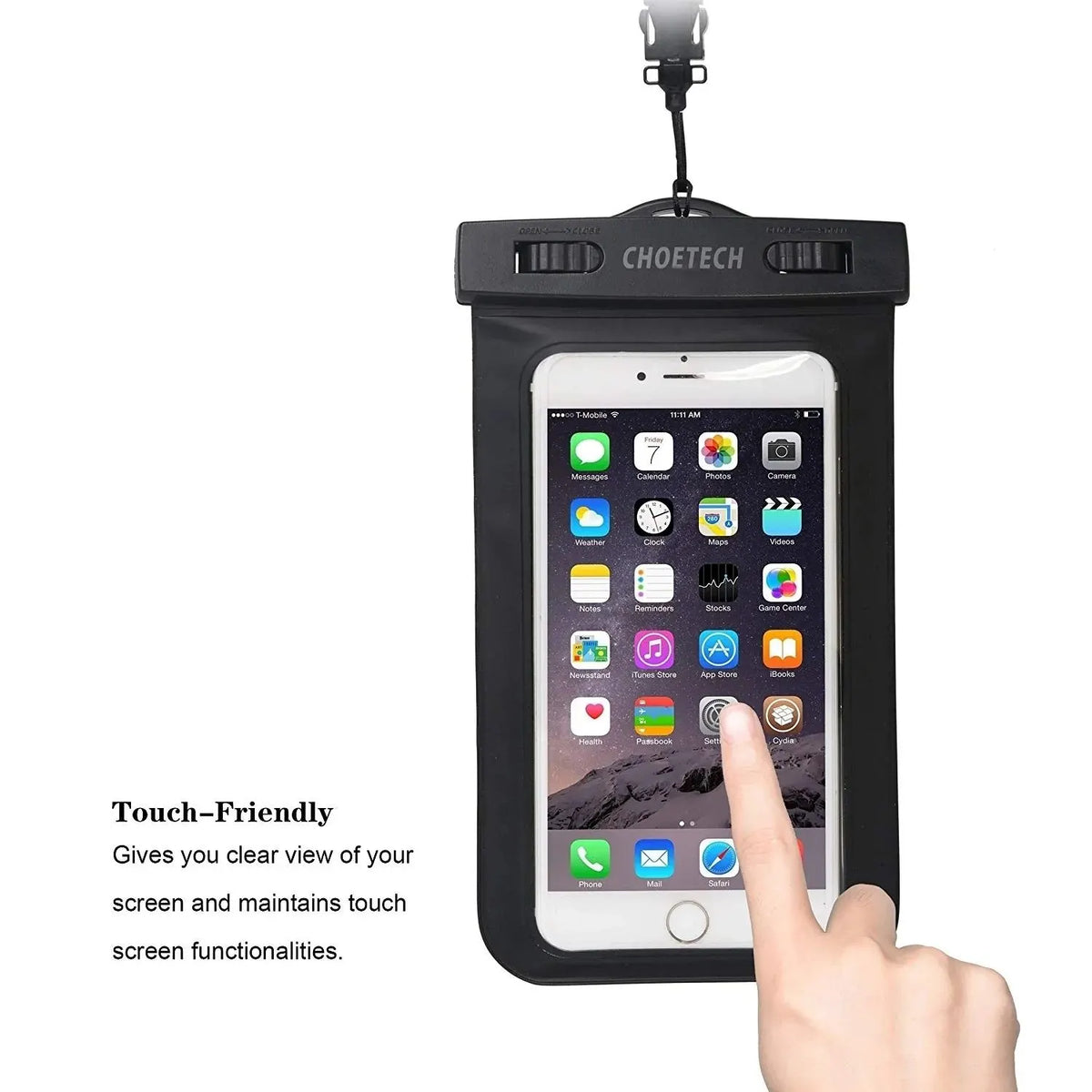 CHOETECH WPC007 Universal WaterProof Cell Phone Pouch Pouch Bag (8-inch/White) - Image 2