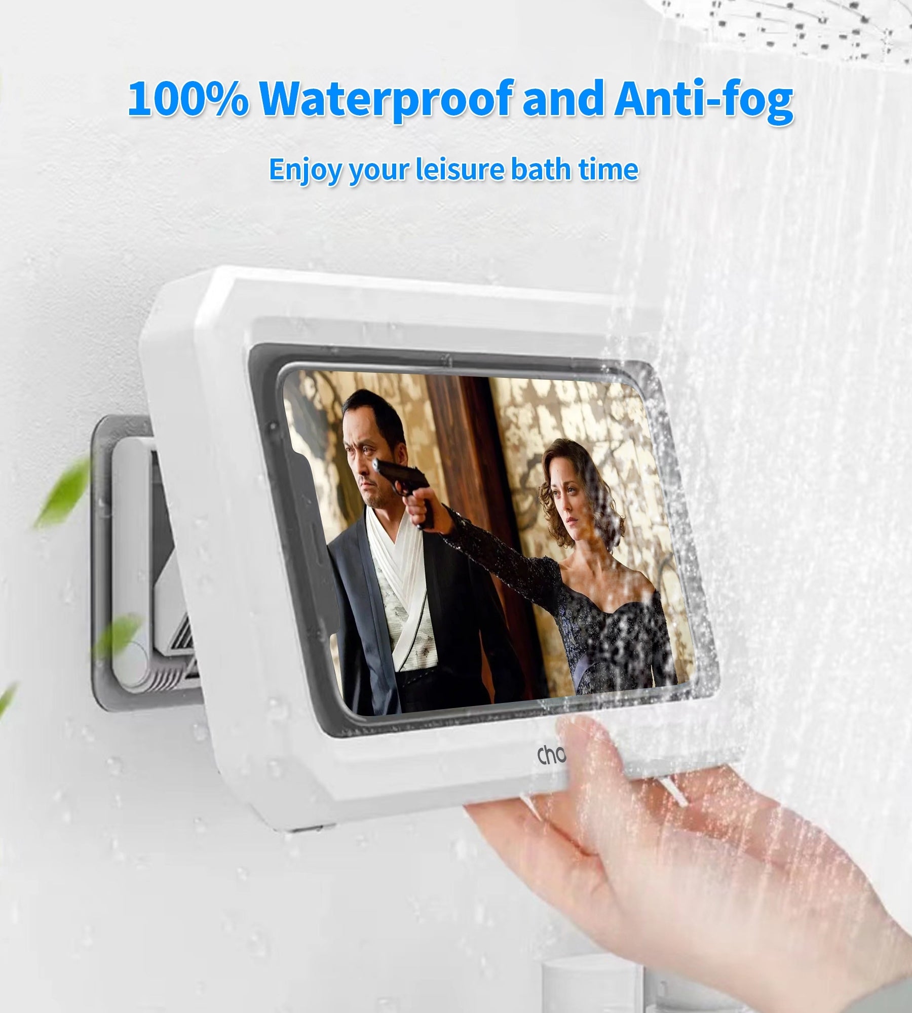 CHOETECH WPC008 Bathroom Waterproof Phone holder (up to 6.7-inch) White - Image 4