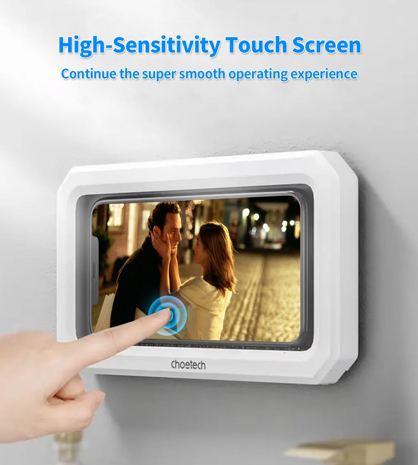 CHOETECH WPC008 Bathroom Waterproof Phone holder (up to 6.7-inch) White - Image 5