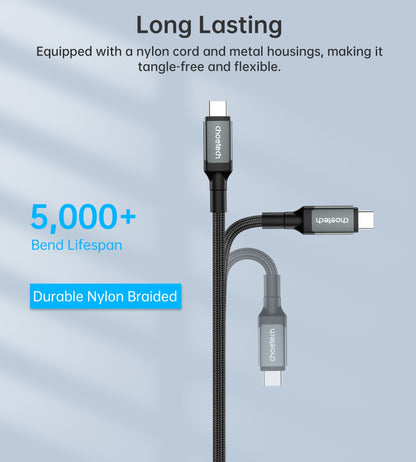 CHOETECH XCC-1042 Gen3.0 USB4.0 with 8K @ 60hz Video & Audio 240W USB-C to C Braided Cable 2M - Image 4