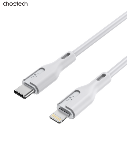 CHOETECH XCL-0002 Silicone USB-C to L Cable 1m White - Image 2