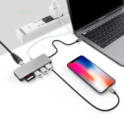 INTACT 9822T USB-C 7-in-1 Multifunction Adapter HDMI/USB3.0*1/USB2.0*2/SD/TF/USB-C PD - Image 2