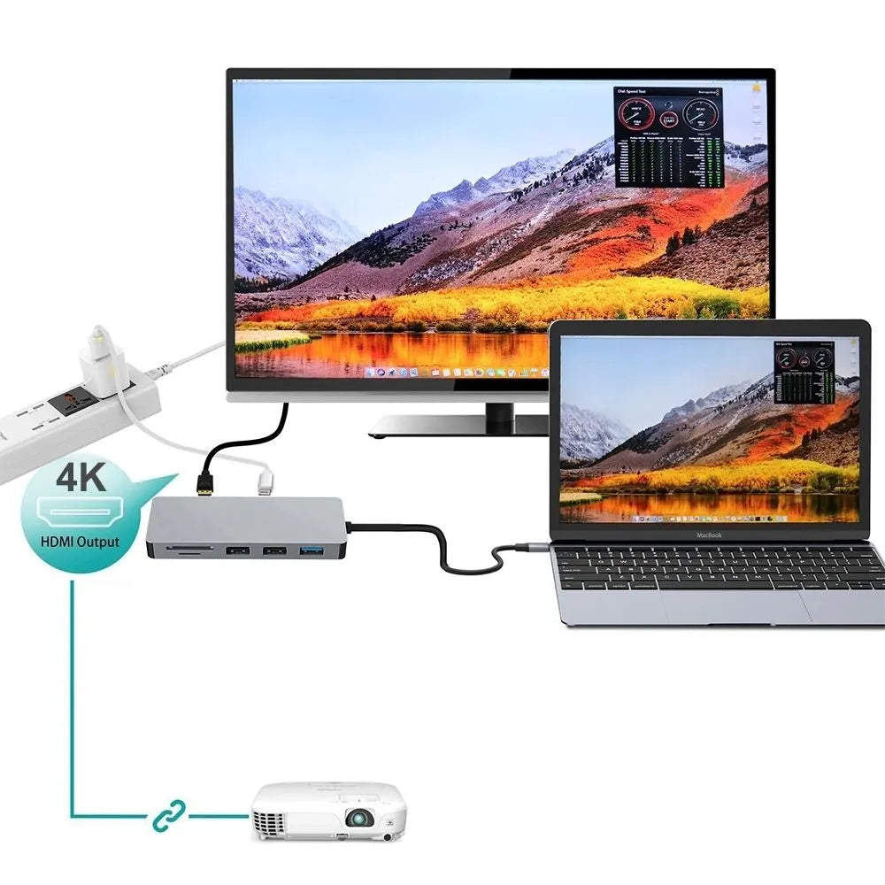 INTACT 9822T USB-C 7-in-1 Multifunction Adapter HDMI/USB3.0*1/USB2.0*2/SD/TF/USB-C PD - Image 3