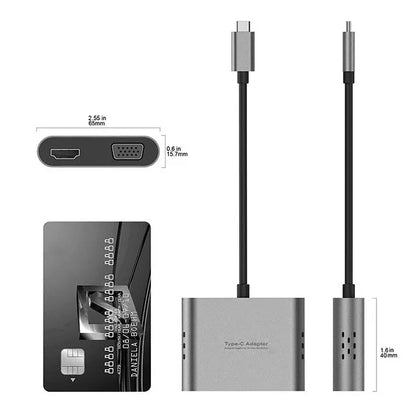 INTACT 9837T 4-in-1 USB-C Adapter HDMI +VGA + USB3.0 + USB-C (PD) - Image 3