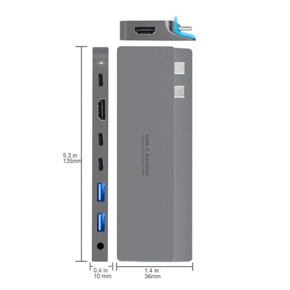 INTACT 9839T Dual USB-C 8-in-1 with Dual HDMI+USB3.0*3+USB-C Female + PD Power Adapter - Image 3