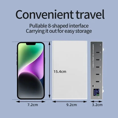 INTACT WLX-X6P 6-port USB-C multi-function PD charger, single port 30W x 6 Ports Total power: 140W - Image 4