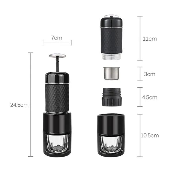 STARESSO Coffee Maker Red Dot Award Winner Portable Espresso Cappuccino Quick Cold Brew Manual Coffee Maker Machines All in One - Black - Image 2