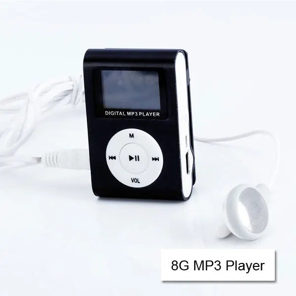 Mini Clip 8G MP3 Music Player With USB Cable & Earphone Black - Image 3
