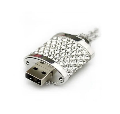 16GB Crystal Lock Pendant USB Flash Drive Pen Stick Memory (Silver) - Image 3