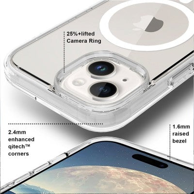 Ultimake Shockproof Transparent Magsafe Cover Case for iPhone 15 (Transparent) - Image 3