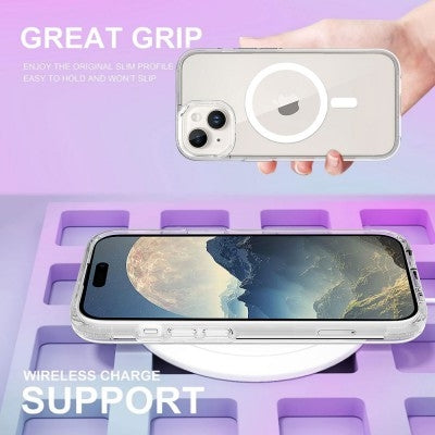 Ultimake Shockproof Transparent Magsafe Cover Case for iPhone 15 Plus (Transparent) - Image 5
