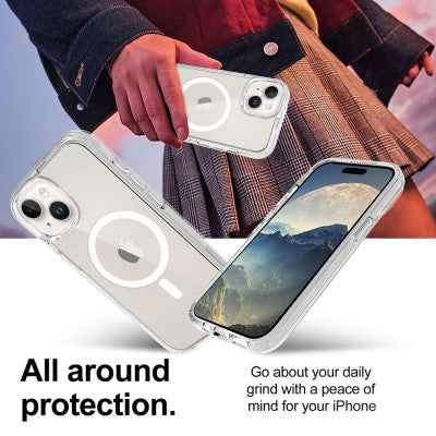 Ultimake Shockproof Transparent Magsafe Cover Case for iPhone 15 Plus (Transparent) - Image 6