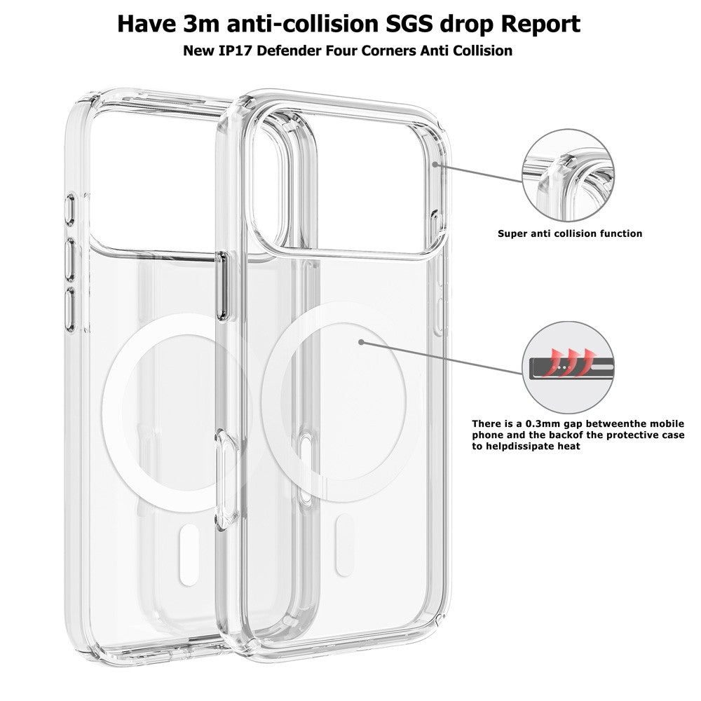 UTIA Ultimake Shockproof Transparent Case Cover With Magnetic Ring for iPhone 17 Pro Max - Image 6