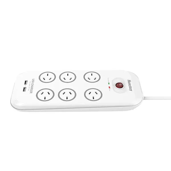 Huntkey 6-Outlet Surge Protector with 2 USB Charging Outlets (SAC607) - Image 2