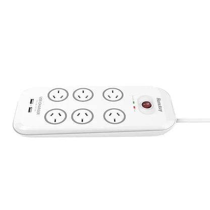 Huntkey 6-Outlet Surge Protector with 2 USB Charging Outlets (SAC607) - Image 2