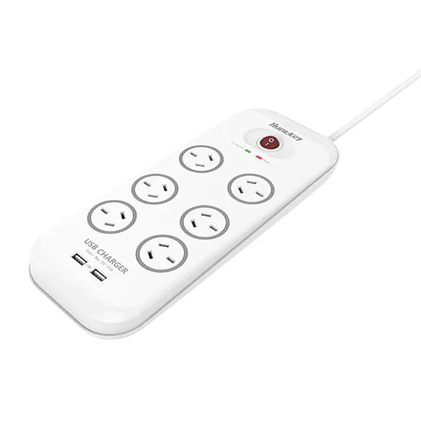 Huntkey 6-Outlet Surge Protector with 2 USB Charging Outlets (SAC607) - Image 3