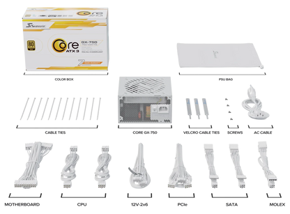 Seasonic CORE GX-750 White ATX 3.1 750W (SRP-CGX751-A5A32SF-WHITE) - Image 7
