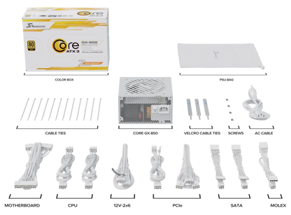 Seasonic CORE GX-850 White ATX 3.1 850W (SRP-CGX851-A5A32SF-WHITE) - Image 8