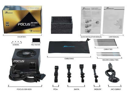 SeaSonic 850W FOCUS GM-850 Gold PSU (SSR-850FM)  (OneSeasonic) - Image 3