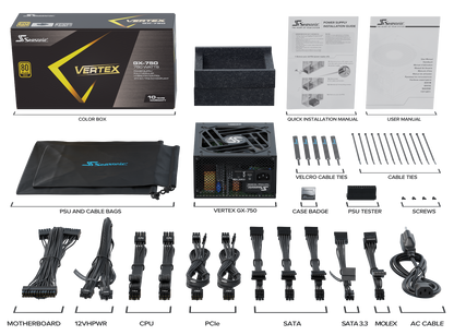 Seasonic VERTEX 750W (GX-750)  80 PLUS Gold Modular PSU ATX 3.0 - Image 7