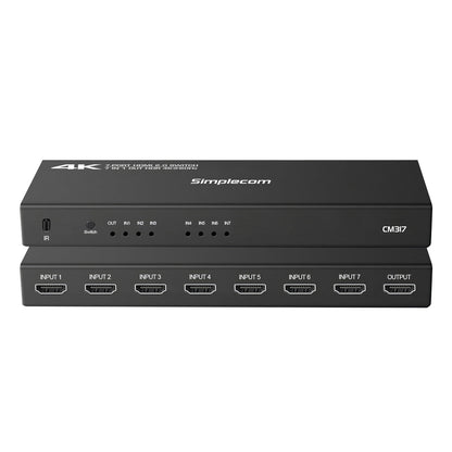 Simplecom CM317 7-Port HDMI 2.0 Switch with Remote 7 IN 1 OUT Splitter HDCP 2.2 4K@60Hz  - Image 2