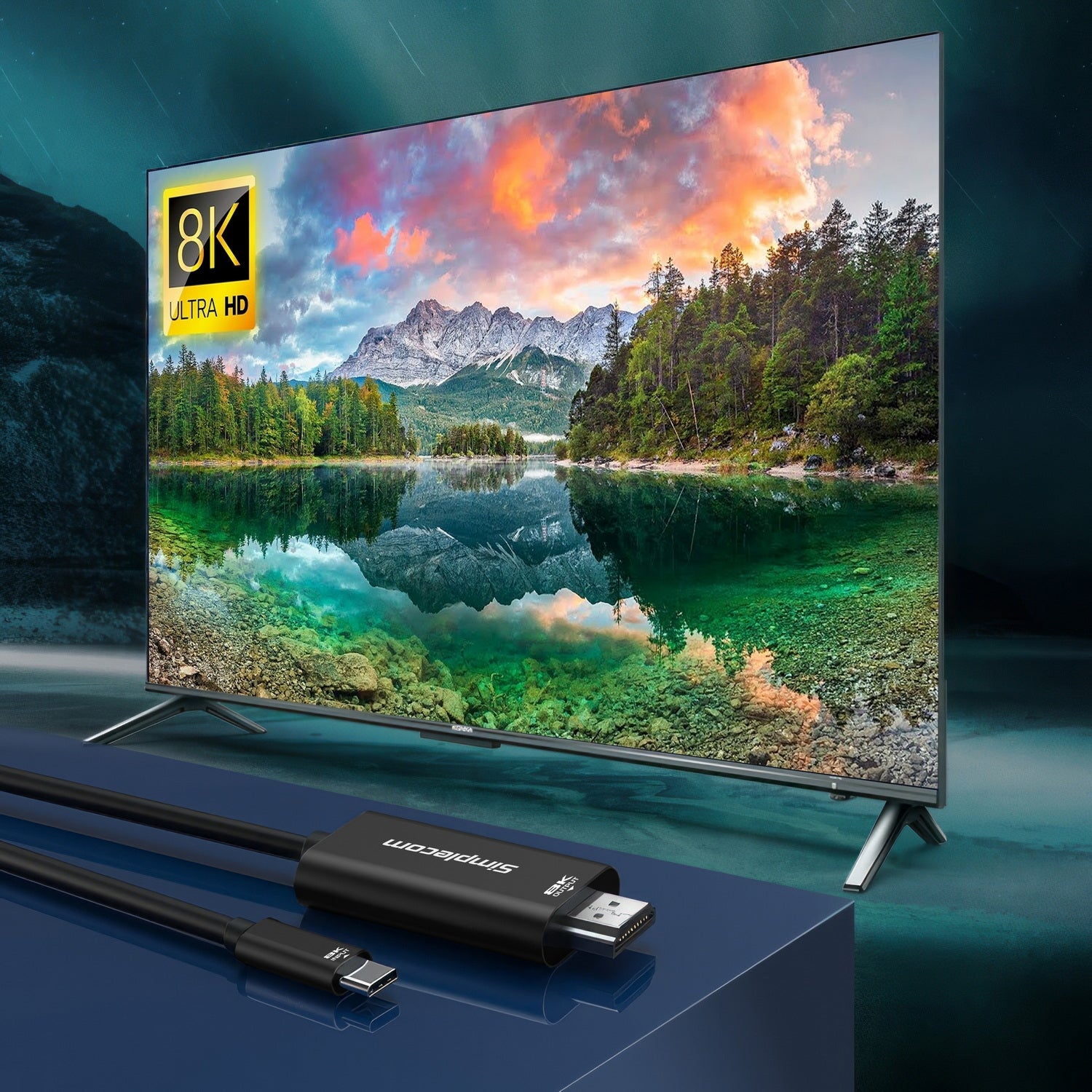 Simplecom DA324 USB-C to HDMI 2.1 Cable 2M HDCP 8K@60Hz - Image 4