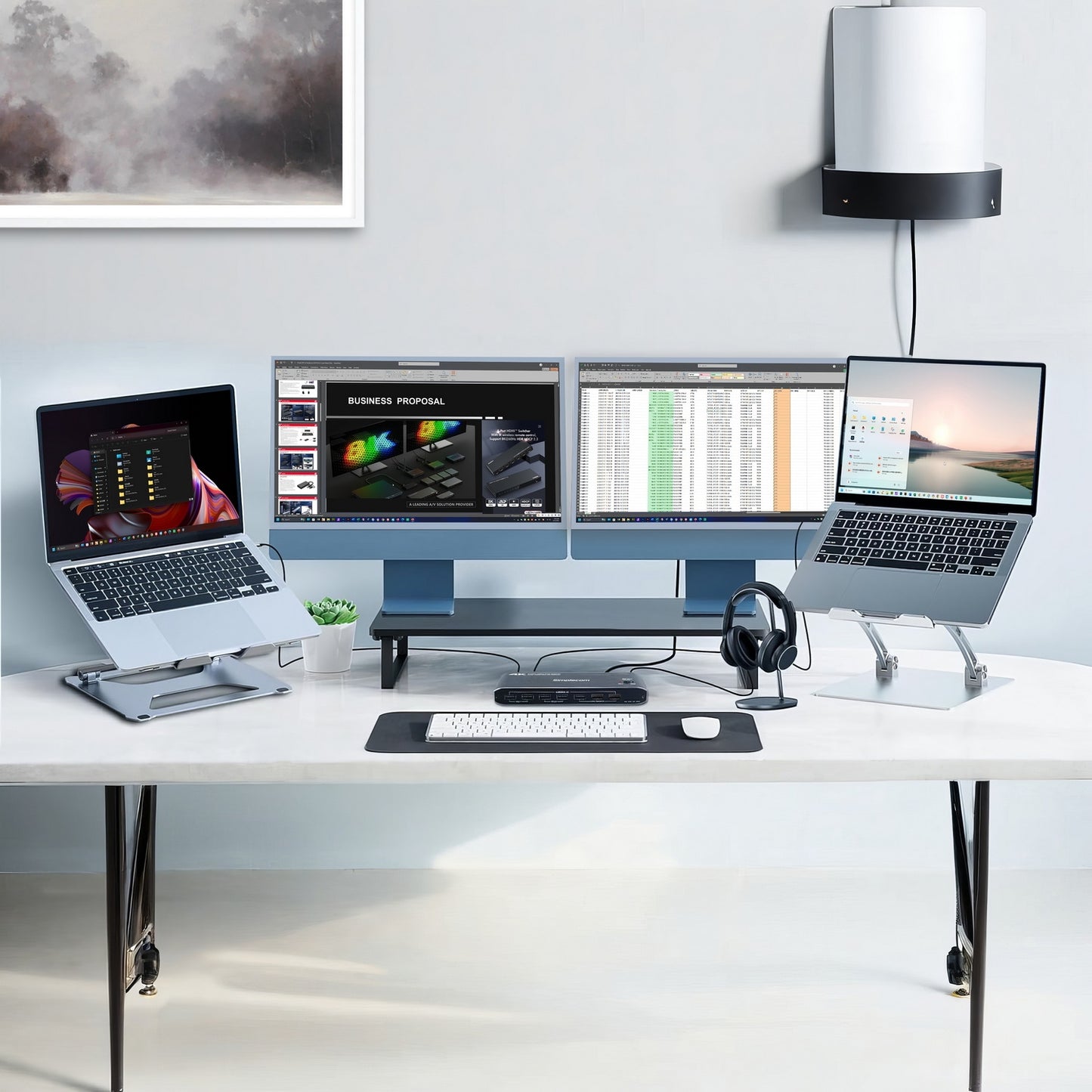 Simplecom KM590 2-Port USB-C Dual 4K HDMI Monitor KVM Switch and Docking Station with Network Sharing - Image 5