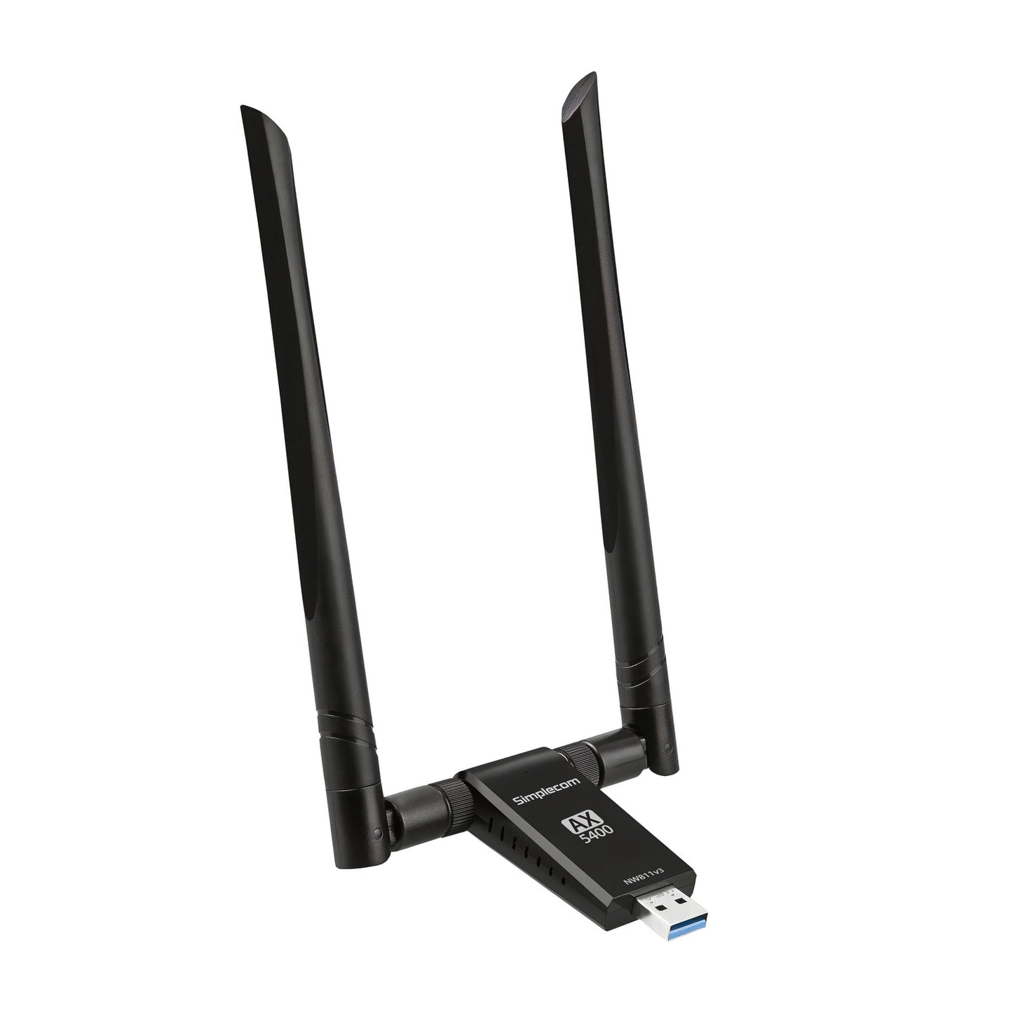 Simplecom NW811v3 AX5400 Tri-Band WiFi 6E USB Adapter with 2x 5dBi High Gain Antennas - Image 2