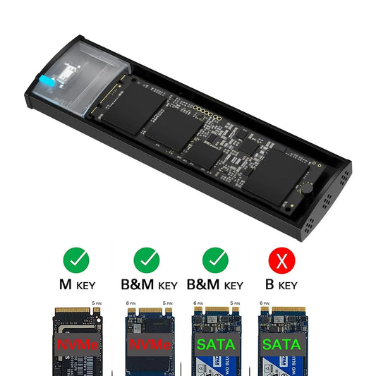 Simplecom SE517 NVMe / SATA Dual Protocol M.2 SSD Tool-Free USB-C Enclosure USB 3.2 Gen 2 10Gbps - Image 3
