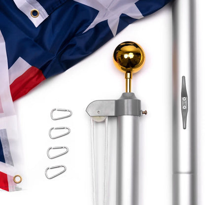 6.2M Australia Sectional Flag Pole Kit Australian Outdoor Aussie Flags Flagpole - Image 2