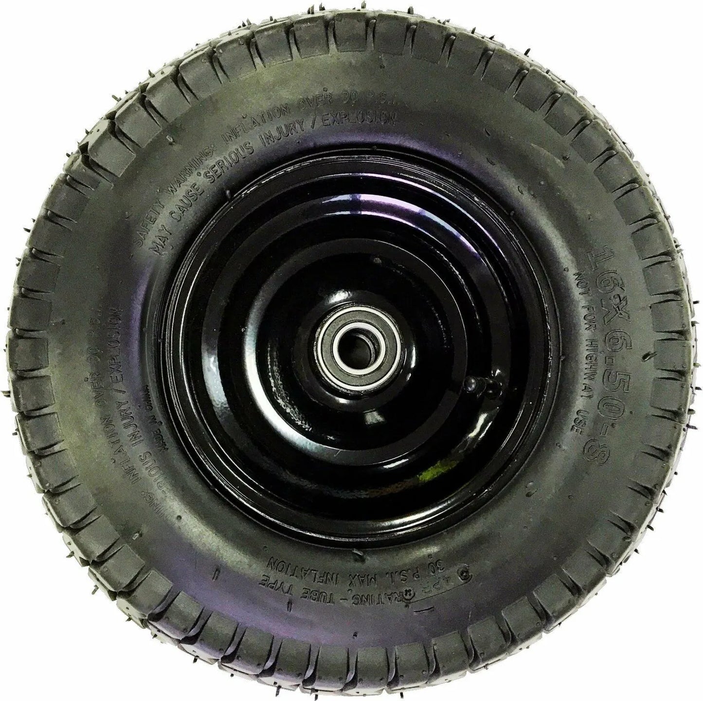 Pneumatic 16 Inch Wide Wheel Rubber Wheelbarrow   Steel Wheel 16x6.50-8 - Image 2